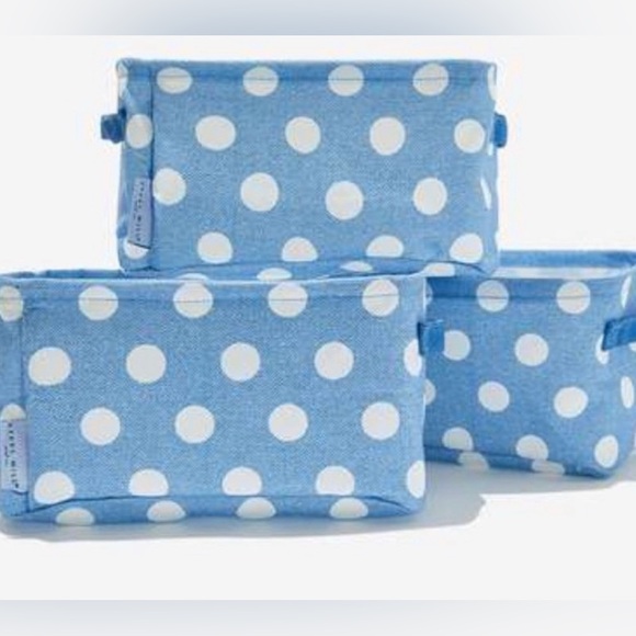 Steel Mill and Co. Other - NWT STEEL MILL & CO. Storage Bin Set of 3,  Blue And White Polka Dot